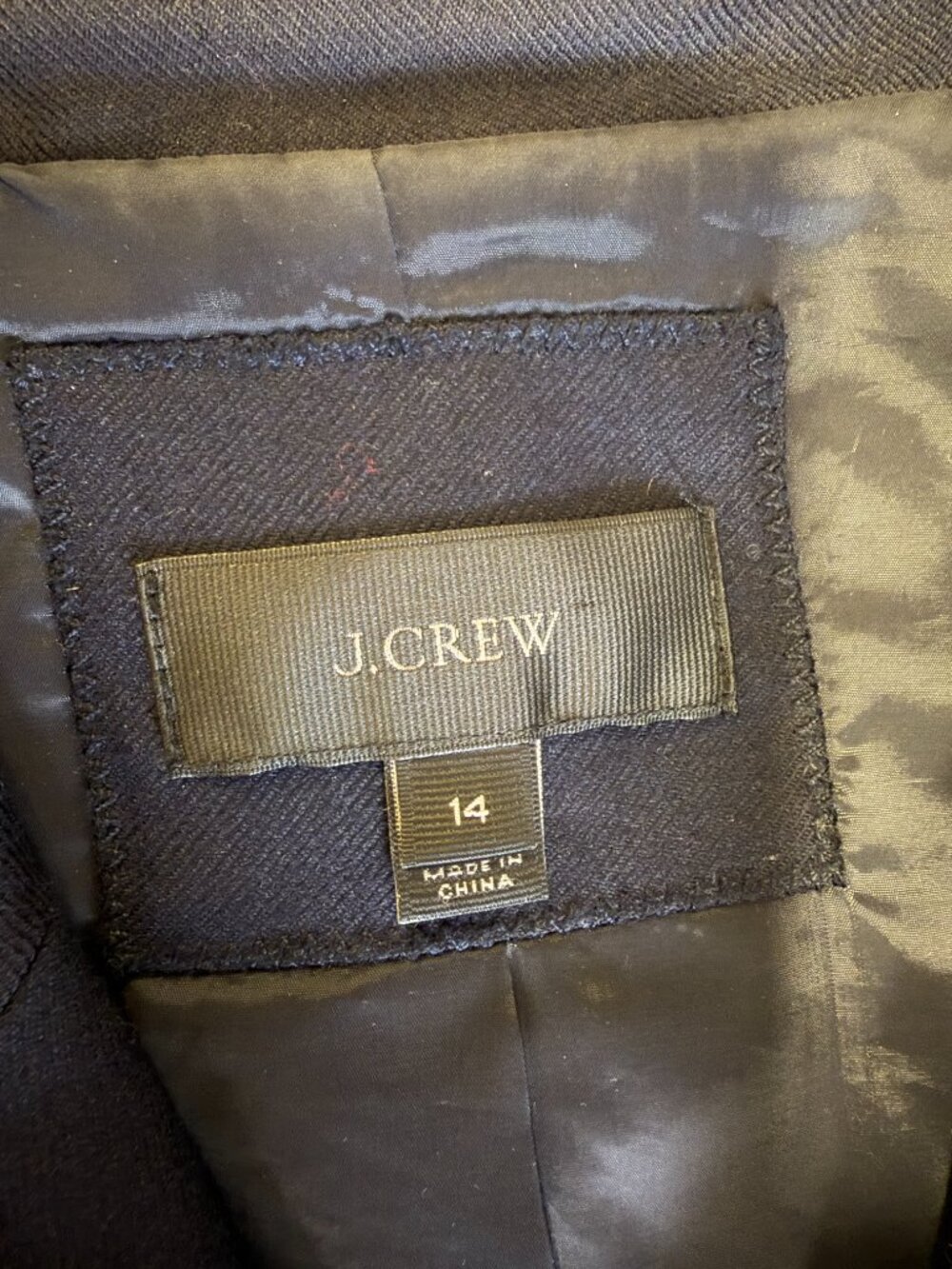 J.Crew Navy Blue Wool Blend Single Button Blazer Size 14 - Picture 11 of 14